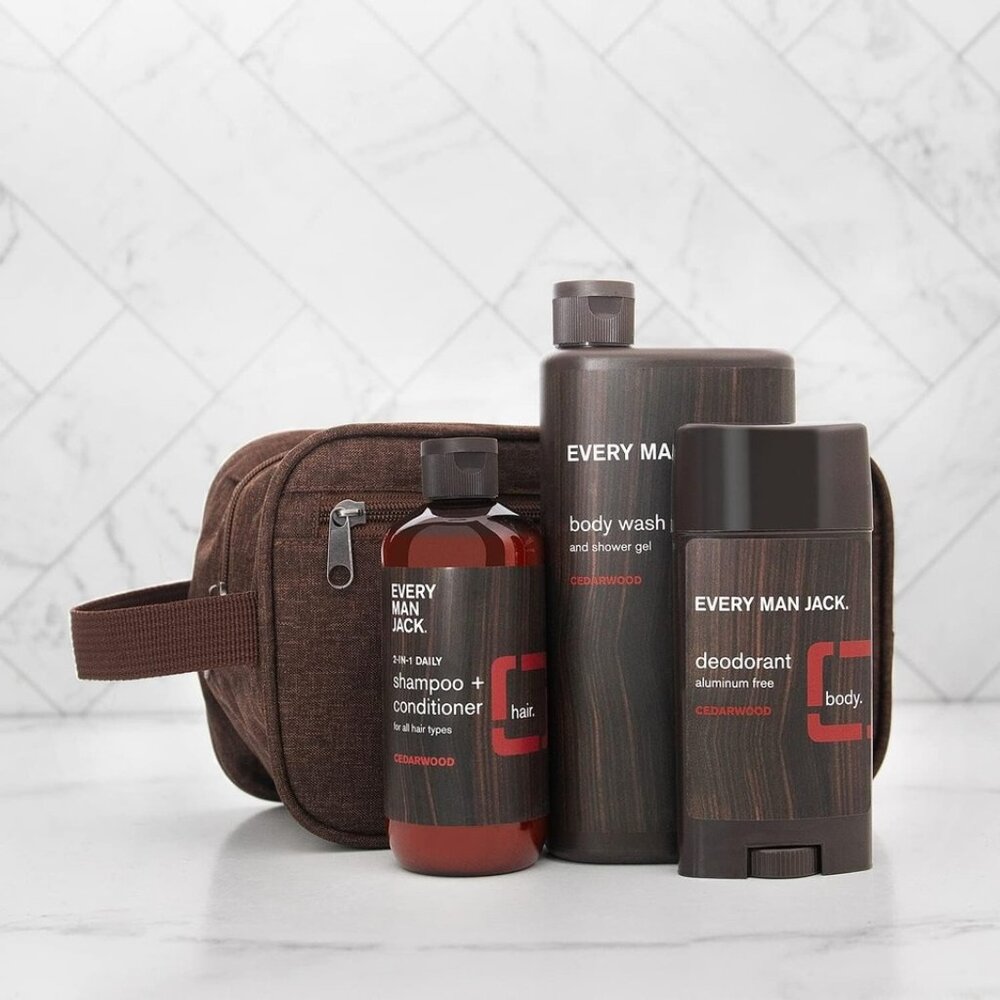 EVERY MAN JACK FOR MEN SHOWER GEL SHAMPOO DEODORANT AND TOILETRY GIFT SET NWT